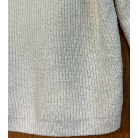 Forever 21 white ribbed knit sweater v-neck cutout choker sweater long sleeve - Picture 8 of 13